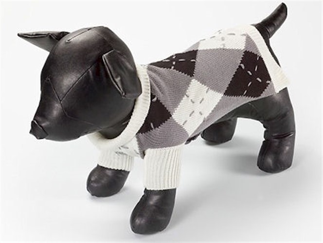 dog sweater argyle