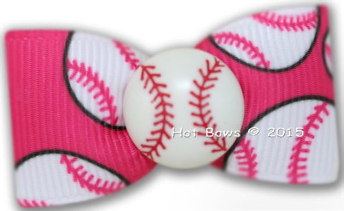 baseball grosgrain ribbon, ribbon, girls baseball ribbon, pink