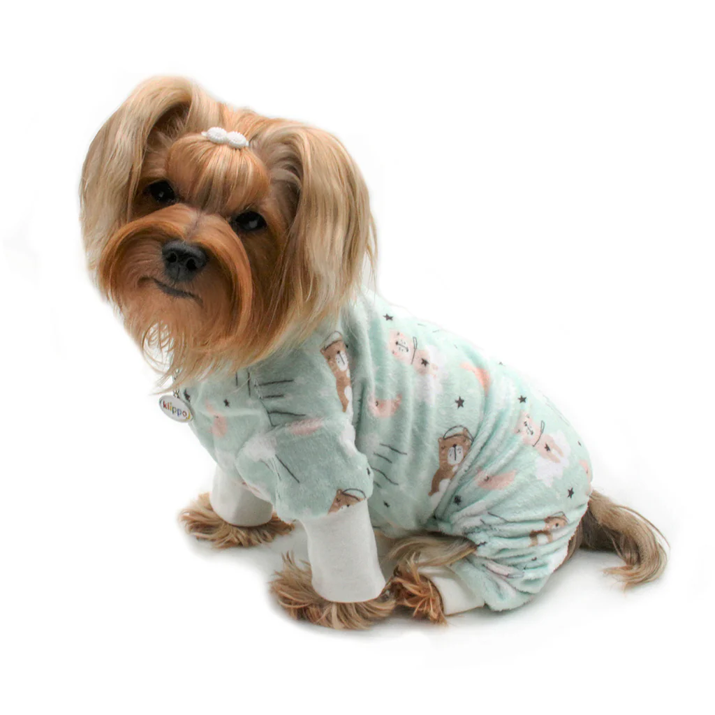 Bedtime Bears Minky Pajamas Roxy & Lulu, wooflink, susan lanci, dog clothes, small dog clothes, urban pup, pooch outfitters, dogo, hip doggie, doggie design, small dog dress, pet clotes, dog boutique. pet boutique, bloomingtails dog boutique, dog raincoat, dog rain coat, pet raincoat, dog shampoo, pet shampoo, dog bathrobe, pet bathrobe, dog carrier, small dog carrier, doggie couture, pet couture, dog football, dog toys, pet toys, dog clothes sale, pet clothes sale, shop local, pet store, dog store, dog chews, pet chews, worthy dog, dog bandana, pet bandana, dog halloween, pet halloween, dog holiday, pet holiday, dog teepee, custom dog clothes, pet pjs, dog pjs, pet pajamas, dog pajamas,dog sweater, pet sweater, dog hat, fabdog, fab dog, dog puffer coat, dog winter ja