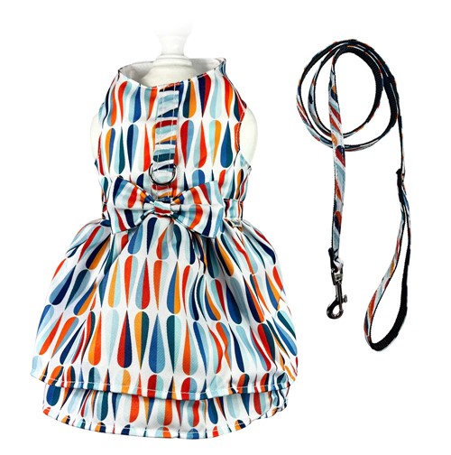 Chic Raindrop Harness Dress with Matching Lead Roxy & Lulu, wooflink, susan lanci, dog clothes, small dog clothes, urban pup, pooch outfitters, dogo, hip doggie, doggie design, small dog dress, pet clotes, dog boutique. pet boutique, bloomingtails dog boutique, dog raincoat, dog rain coat, pet raincoat, dog shampoo, pet shampoo, dog bathrobe, pet bathrobe, dog carrier, small dog carrier, doggie couture, pet couture, dog football, dog toys, pet toys, dog clothes sale, pet clothes sale, shop local, pet store, dog store, dog chews, pet chews, worthy dog, dog bandana, pet bandana, dog halloween, pet halloween, dog holiday, pet holiday, dog teepee, custom dog clothes, pet pjs, dog pjs, pet pajamas, dog pajamas,dog sweater, pet sweater, dog hat, fabdog, fab dog, dog puffer coat, dog winter ja