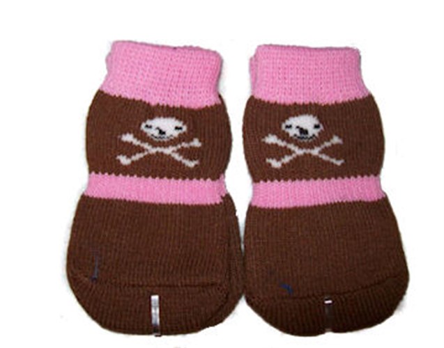 Pink & Brown Skull Dog Socks wooflink, susan lanci, dog clothes, small dog clothes, urban pup, pooch outfitters, dogo, hip doggie, doggie design, small dog dress, pet clotes, dog boutique. pet boutique, bloomingtails dog boutique, dog raincoat, dog rain coat, pet raincoat, dog shampoo, pet shampoo, dog bathrobe, pet bathrobe, dog carrier, small dog carrier, doggie couture, pet couture, dog football, dog toys, pet toys, dog clothes sale, pet clothes sale, shop local, pet store, dog store, dog chews, pet chews, worthy dog, dog bandana, pet bandana, dog halloween, pet halloween, dog holiday, pet holiday, dog teepee, custom dog clothes, pet pjs, dog pjs, pet pajamas, dog pajamas,dog sweater, pet sweater, dog hat, fabdog, fab dog, dog puffer coat, dog winter jacket, dog col