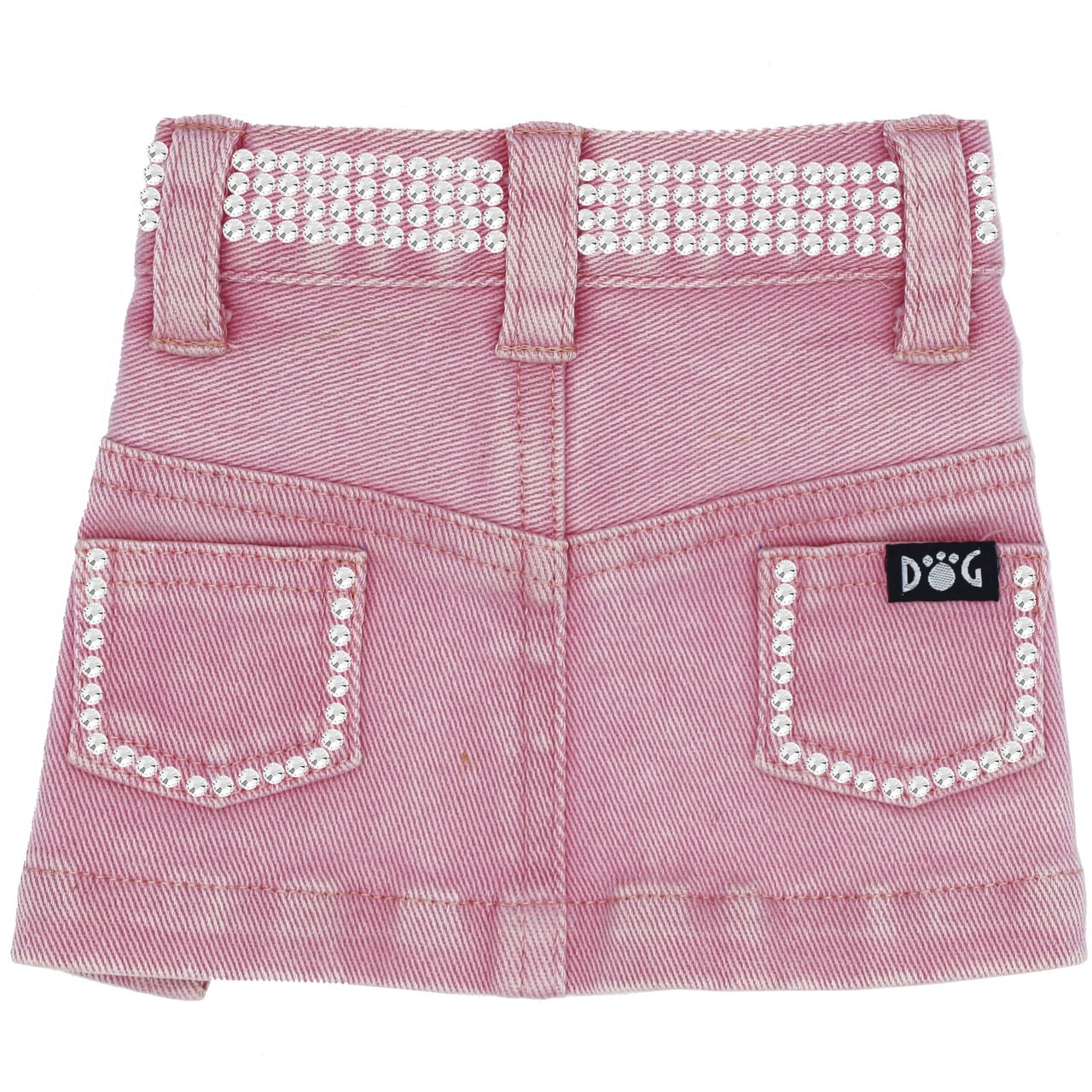 Pink Jane Denim Dog Skirt with Rhinestones denim skirt with rhinestones, dog skirt, dog denim, pet denim, pet denim skirt, pink denim dog skirt with gold nailheads, gold nailheads, dog dress, pet dress, flower power dog dress, flower power, flower power pet dress, dress, daisy and lucy, dog coat, pet coat, dog winter coat, pet winter coat, fashion coat, dog tweed, dig handmade, pet tweed, small dog coat, small pet coat,dog harness, pet harness, dog, pet, dog boutique, pet boutique, sale dogs, pet sale, dog store, pet store, doggie couture, bloomingtails dog boutique, new dog designs, new pet design, chanel harness, chanel pet harness, chanel dog harness, dog spring designs, harness sale, harness clearance, hello doggie