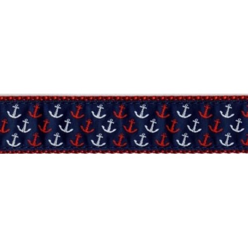 Red, White & Blue Anchor Collar, Lead & Harness 1.25 inch  wooflink, susan lanci, dog clothes, small dog clothes, urban pup, pooch outfitters, dogo, hip doggie, doggie design, small dog dress, pet clotes, dog boutique. pet boutique, bloomingtails dog boutique, dog raincoat, dog rain coat, pet raincoat, dog shampoo, pet shampoo, dog bathrobe, pet bathrobe, dog carrier, small dog carrier, doggie couture, pet couture, dog football, dog toys, pet toys, dog clothes sale, pet clothes sale, shop local, pet store, dog store, dog chews, pet chews, worthy dog, dog bandana, pet bandana, dog halloween, pet halloween, dog holiday, pet holiday, dog teepee, custom dog clothes, pet pjs, dog pjs, pet pajamas, dog pajamas,dog sweater, pet sweater, dog hat, fabdog, fab dog, dog puffer coat, dog winter jacket, dog col