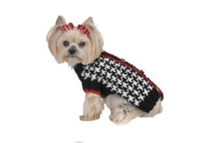 black and white plaid dog sweater