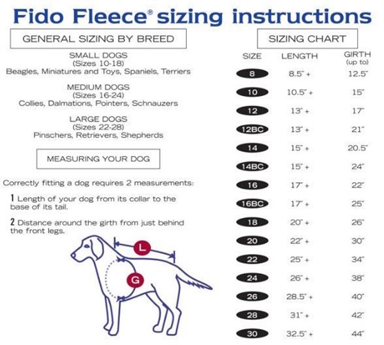 fido fleece size 20