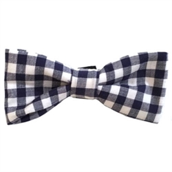 Navy & White Checkerboard Bowtie  