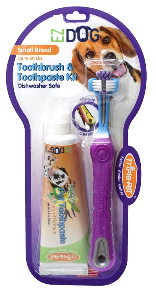 ez dog triple toothbrush