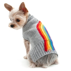 Rainbow Turtleneck Sweater Roxy & Lulu, wooflink, susan lanci, dog clothes, small dog clothes, urban pup, pooch outfitters, dogo, hip doggie, doggie design, small dog dress, pet clotes, dog boutique. pet boutique, bloomingtails dog boutique, dog raincoat, dog rain coat, pet raincoat, dog shampoo, pet shampoo, dog bathrobe, pet bathrobe, dog carrier, small dog carrier, doggie couture, pet couture, dog football, dog toys, pet toys, dog clothes sale, pet clothes sale, shop local, pet store, dog store, dog chews, pet chews, worthy dog, dog bandana, pet bandana, dog halloween, pet halloween, dog holiday, pet holiday, dog teepee, custom dog clothes, pet pjs, dog pjs, pet pajamas, dog pajamas,dog sweater, pet sweater, dog hat, fabdog, fab dog, dog puffer coat, dog winter ja