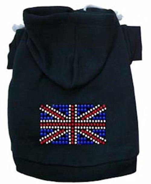 British Flag Rhinestone Dog Hoodie in Many Colors dog coat, pet coat, dog winter coat, pet winter coat, fashion coat, dog tweed, dig handmade, pet tweed, small dog coat, small pet coat,dog harness, pet harness, dog, pet, dog boutique, pet boutique, sale dogs, pet sale, dog store, pet store, doggie couture, bloomingtails dog boutique, new dog designs, new pet design, chanel harness, chanel pet harness, chanel dog harness, dog spring designs, harness sale, harness clearance, hello doggie