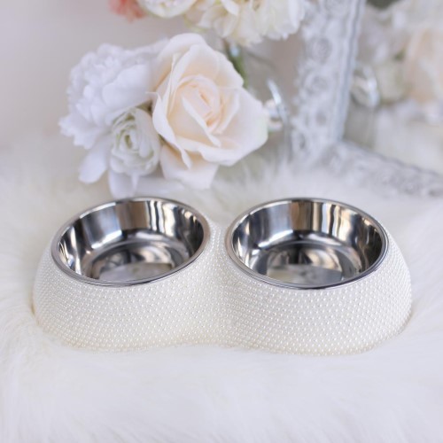 Pearl Dining Bowl  Roxy & Lulu, wooflink, susan lanci, dog clothes, small dog clothes, urban pup, pooch outfitters, dogo, hip doggie, doggie design, small dog dress, pet clotes, dog boutique. pet boutique, bloomingtails dog boutique, dog raincoat, dog rain coat, pet raincoat, dog shampoo, pet shampoo, dog bathrobe, pet bathrobe, dog carrier, small dog carrier, doggie couture, pet couture, dog football, dog toys, pet toys, dog clothes sale, pet clothes sale, shop local, pet store, dog store, dog chews, pet chews, worthy dog, dog bandana, pet bandana, dog halloween, pet halloween, dog holiday, pet holiday, dog teepee, custom dog clothes, pet pjs, dog pjs, pet pajamas, dog pajamas,dog sweater, pet sweater, dog hat, fabdog, fab dog, dog puffer coat, dog winter ja